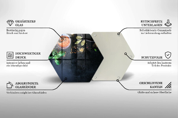 Tocător din sticlă Boluri cu condimente