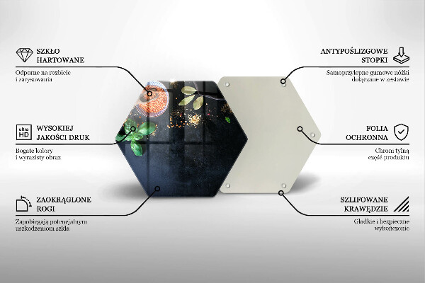 Tocător din sticlă Boluri cu condimente