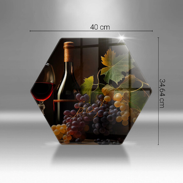 Tocător din sticlă Pahar de vin și struguri