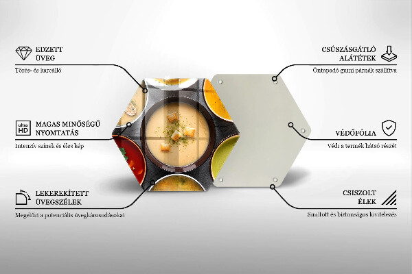 Tocător din sticlă Supe colorate