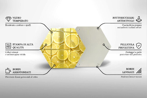 Tocător sticlă Fructe de lamaie