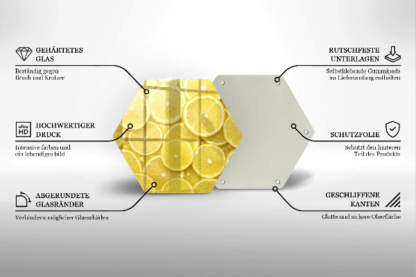 Tocător sticlă Fructe de lamaie