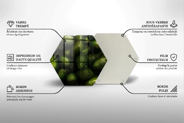 Tocător sticlă Fructe de avocado