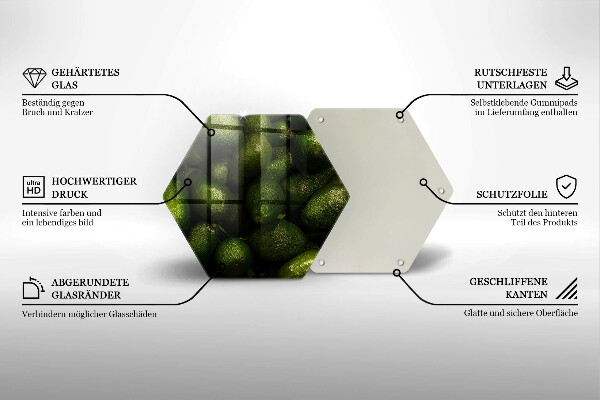 Tocător sticlă Fructe de avocado