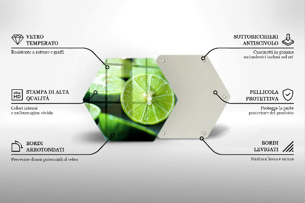 Tocător sticlă Lime citrice