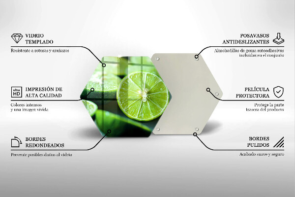 Tocător sticlă Lime citrice