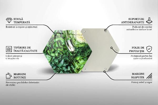 Tocător sticlă Legume verzi