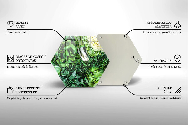 Tocător sticlă Legume verzi