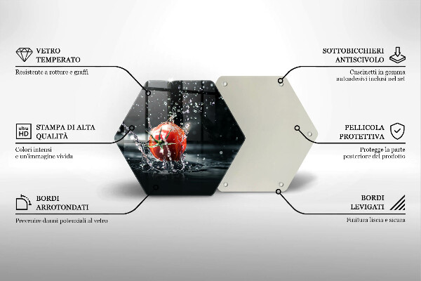 Tocător sticlă Roșie în apă