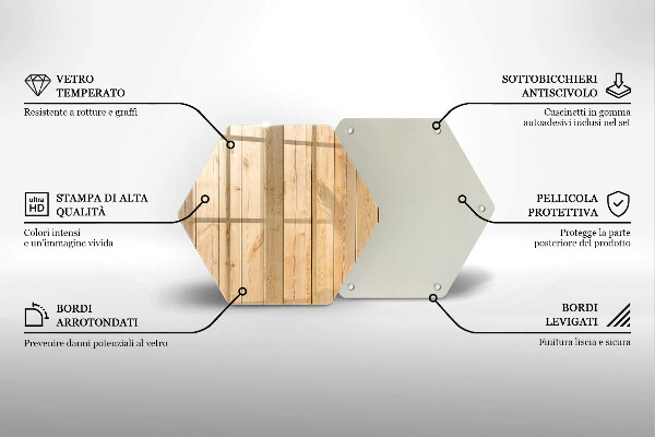 Tocător sticlă Scânduri delicate din lemn
