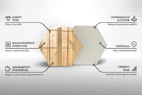 Tocător sticlă Scânduri delicate din lemn