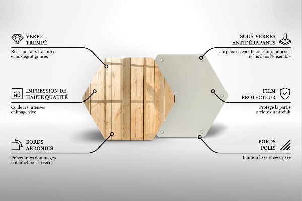 Tocător sticlă Scânduri delicate din lemn