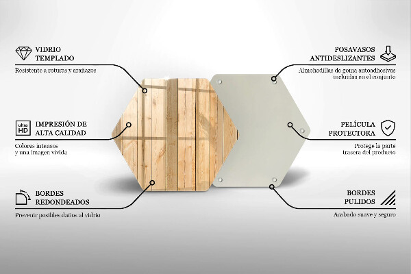 Tocător sticlă Scânduri delicate din lemn