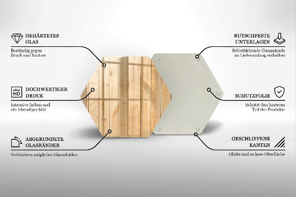 Tocător sticlă Scânduri delicate din lemn