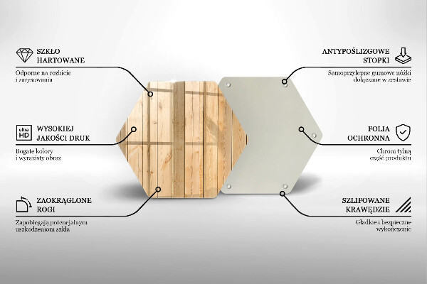 Tocător sticlă Scânduri delicate din lemn