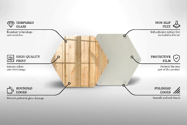Tocător sticlă Scânduri delicate din lemn