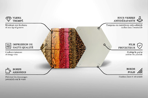 Tocător sticlă Condimente colorate