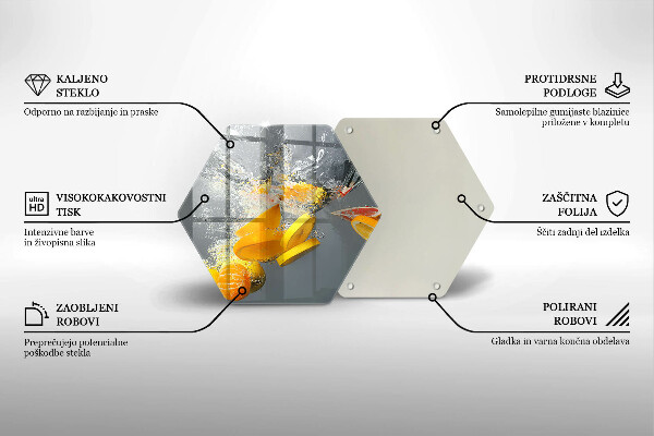 Tocător sticlă Lămâi în apă