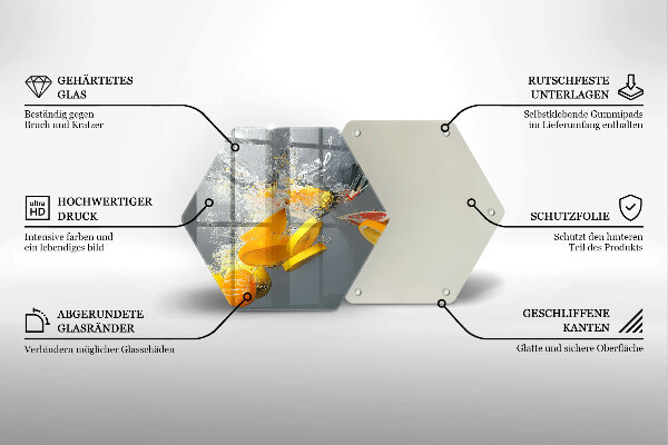 Tocător sticlă Lămâi în apă