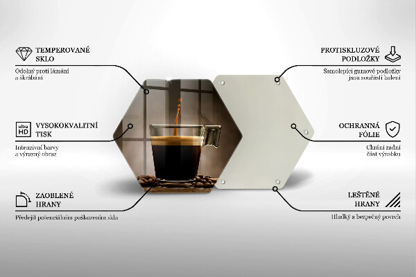 Tocător sticlă Sticlă și boabe de cafea