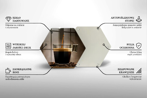 Tocător sticlă Sticlă și boabe de cafea