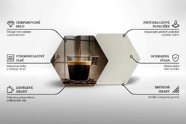 Tocător sticlă Sticlă și boabe de cafea