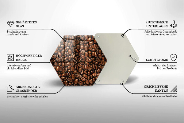 Tocător sticlă Boabe de cafea