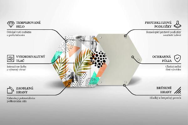 Tocător sticlă Model de frunze Boho