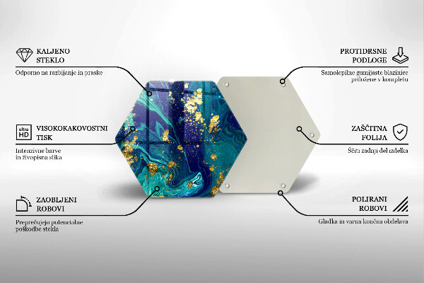 Tocător de bucătărie Abstracție cu aur