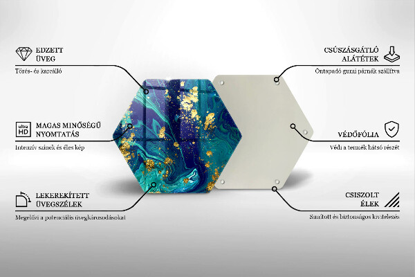 Tocător de bucătărie Abstracție cu aur