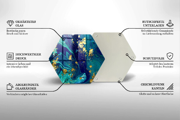 Tocător de bucătărie Abstracție cu aur