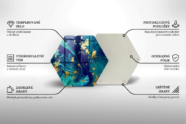 Tocător de bucătărie Abstracție cu aur