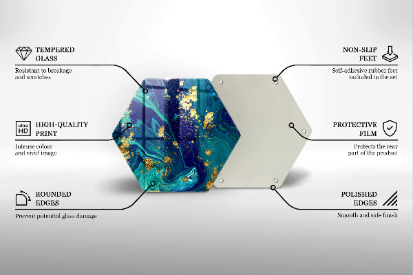 Tocător de bucătărie Abstracție cu aur