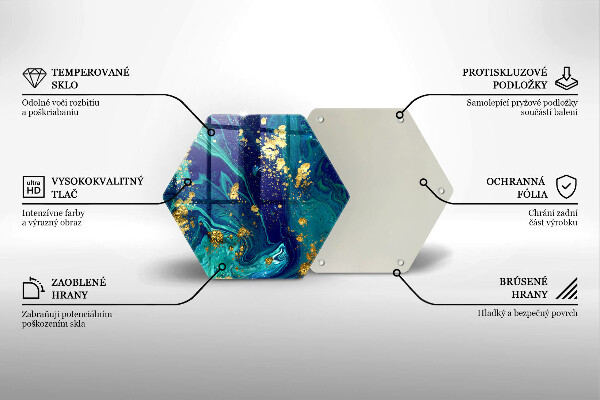 Tocător de bucătărie Abstracție cu aur