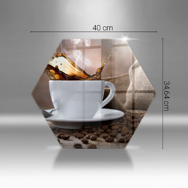 Tocător de bucătărie ceașcă și boabe de cafea