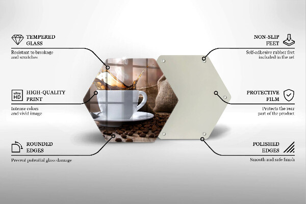 Tocător de bucătărie ceașcă și boabe de cafea