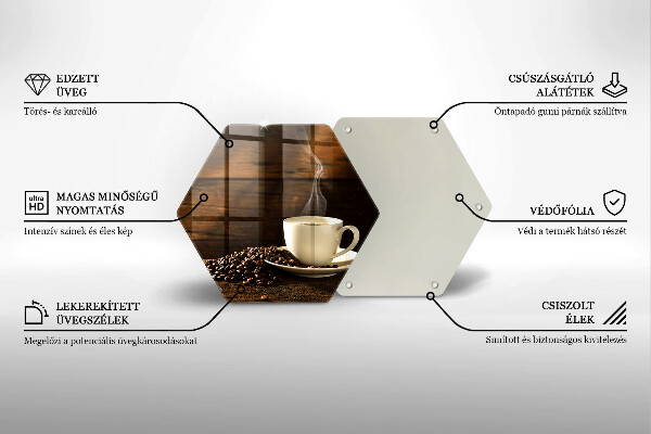 Tocător de bucătărie Cana de cafea din lemn