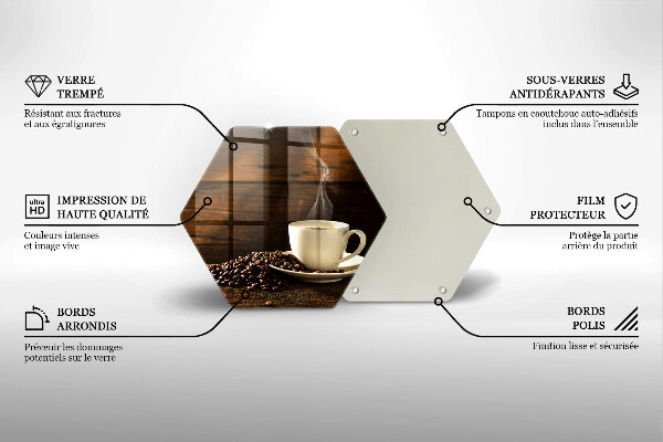 Tocător de bucătărie Cana de cafea din lemn