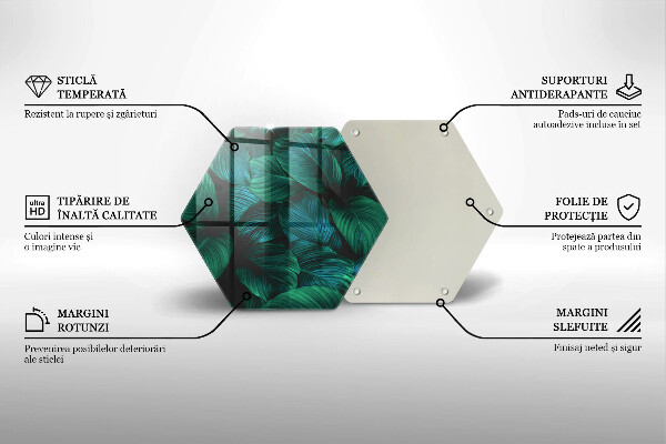 Tocător sticlă Frunzele junglei