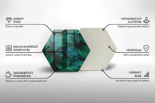 Tocător sticlă Frunzele junglei