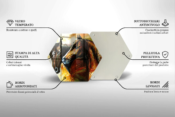 Tocător sticlă Animale cai