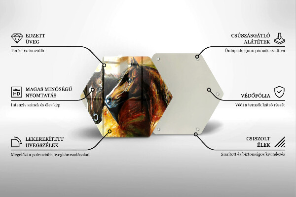 Tocător sticlă Animale cai