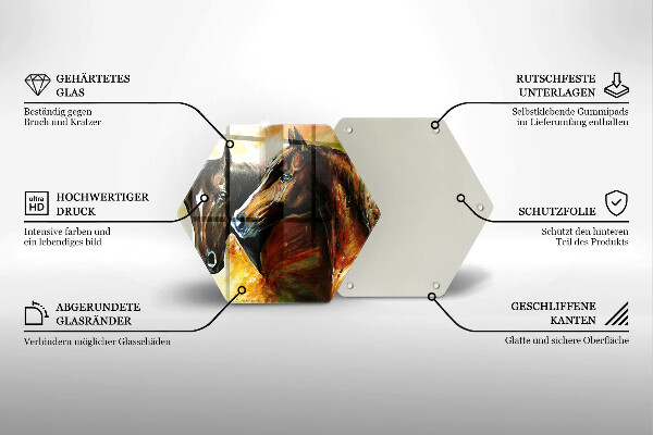 Tocător sticlă Animale cai