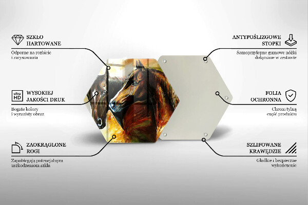 Tocător sticlă Animale cai