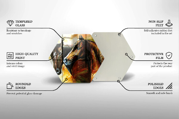 Tocător sticlă Animale cai