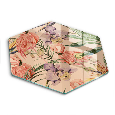 Tocător sticlă Ilustrație cu flamingo