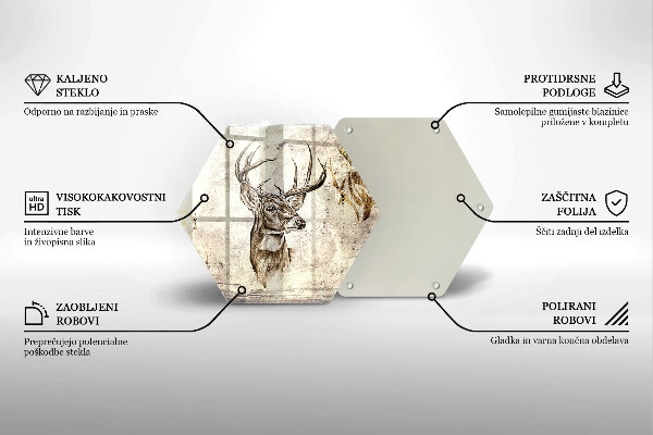 Tocător de bucătărie Ilustrație de animale de cerb