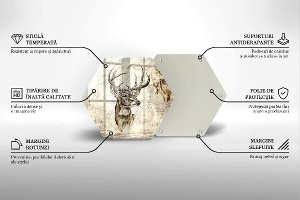 Tocător de bucătărie Ilustrație de animale de cerb