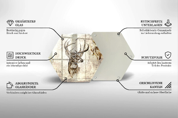 Tocător de bucătărie Ilustrație de animale de cerb
