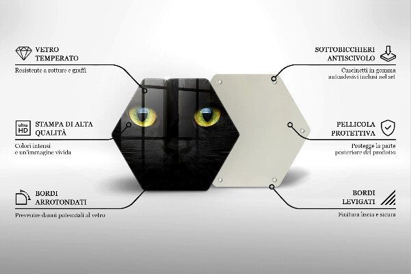 Tocător de bucătărie Ochi de pisică de animale